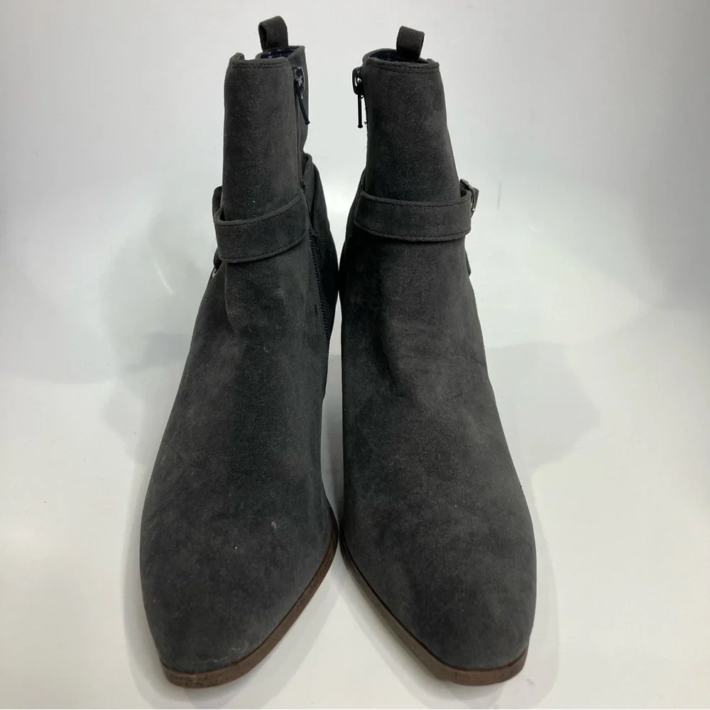 JF j. Ferrar gray‎ faux leather ankle boots heels womens size 10 professional